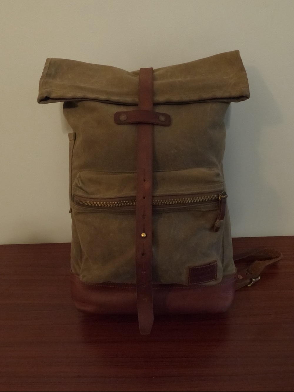 Bradley Mountain “Biographer” Roll-Top Waxed Canvas Backpack